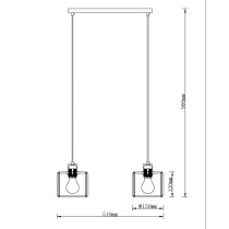 Lampa wisząca Kwarc 2-punktowa z kryształami