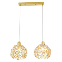 Lampa zwis Florence Glam złota z kryształami 2-punktowa