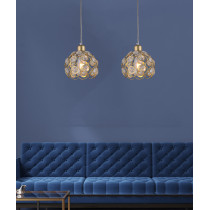 Lampa wisząca Florence Glam złota z kryształami