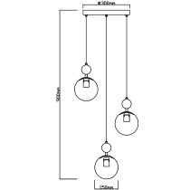 Nowoczesna lampa wisząca CASTILLO szampański owalny klosz