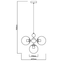 Nowoczesna lampa wisząca CASTILLO szampański owalny klosz