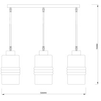 Złota lampa wisząca BERGEN, szklany klosz, skandynawski design
