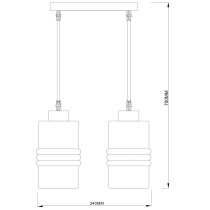 Złota lampa wisząca BERGEN, szklany klosz, skandynawski design