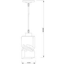 Lampa zwis LARVIK, szklany skręcony klosz, skandynawski design