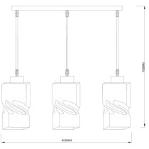 Lampa zwis LARVIK, szklany skręcony klosz, skandynawski design