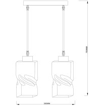 Lampa zwis LARVIK, szklany skręcony klosz, skandynawski design