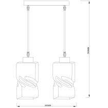 Lampa zwis LARVIK, szklany skręcony klosz, skandynawski design