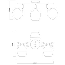 Lampa sufitowa na belce MOMO, 3 ramienna, chrom