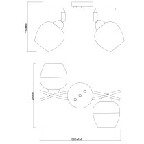 Lampa sufitowa na belce MOMO, 2 ramienna, chrom