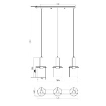 Czarna skandynawska lampa wisząca LAHTI, przeźroczysty klosz