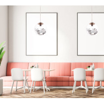 Lampa wisząca Flora, złote kwiaty, listki