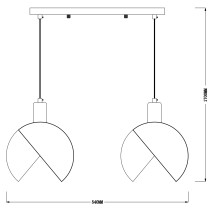 Designerska lampa wisząca TULIP, złoty kolor