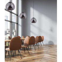 Lampa wisząca OPTIMA, wklęsły dymny klosz