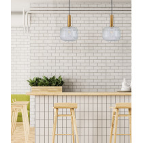 Nowoczesny design lampy wiszącej FRANCESCO, przeźroczysty klosz