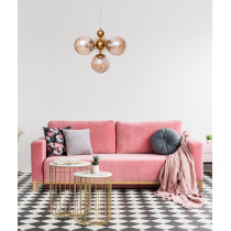 Nowoczesna lampa wisząca CASTILLO szampański owalny klosz