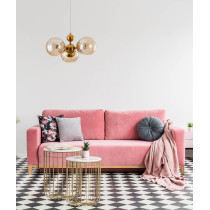 Nowoczesna lampa wisząca CASTILLO szampański owalny klosz