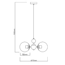 Nowoczesna lampa wisząca CASTILLO szampański owalny klosz