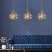 Lampa zwis Florence Glam złota z kryształami 3-punktowa