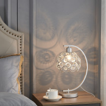 Lampa stołowa Florence Glam srebrna z kryształami