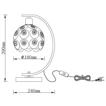 Lampa stołowa Florence Glam srebrna z kryształami