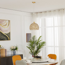 Lampa wisząca Florence Glam złota z kryształami