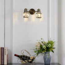 Lampa sufitowa AVA patyna, kryształowy abażur