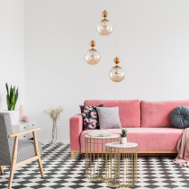 Nowoczesna lampa wisząca CASTILLO szampański owalny klosz