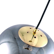 Nowoczesna lampa wisząca CINDY, szklany, dymny, wklęsły klosz