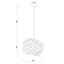 Designerska lampa wisząca COMET, chromowa, metalowa konstrukcja