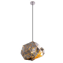 Designerska lampa wisząca COMET, chromowa, metalowa konstrukcja