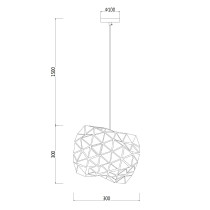 Designerska lampa wisząca COMET, chromowa, metalowa konstrukcja, 25 cm średnica