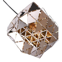 Designerska lampa wisząca COMET, chromowa, metalowa konstrukcja, 25 cm średnica
