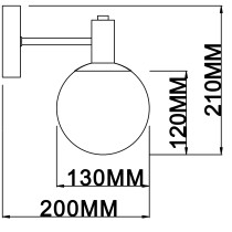 Skandynawski design, kinkietu NICOLA, złoty korpus, bursztynowy klosz