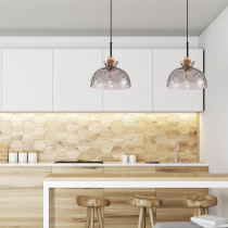 Skandynawski design lampy BJORN, średnica 27 cm, dymny klosz