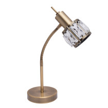 AVA lampka gabinetowa patyna, kryształowy abażur