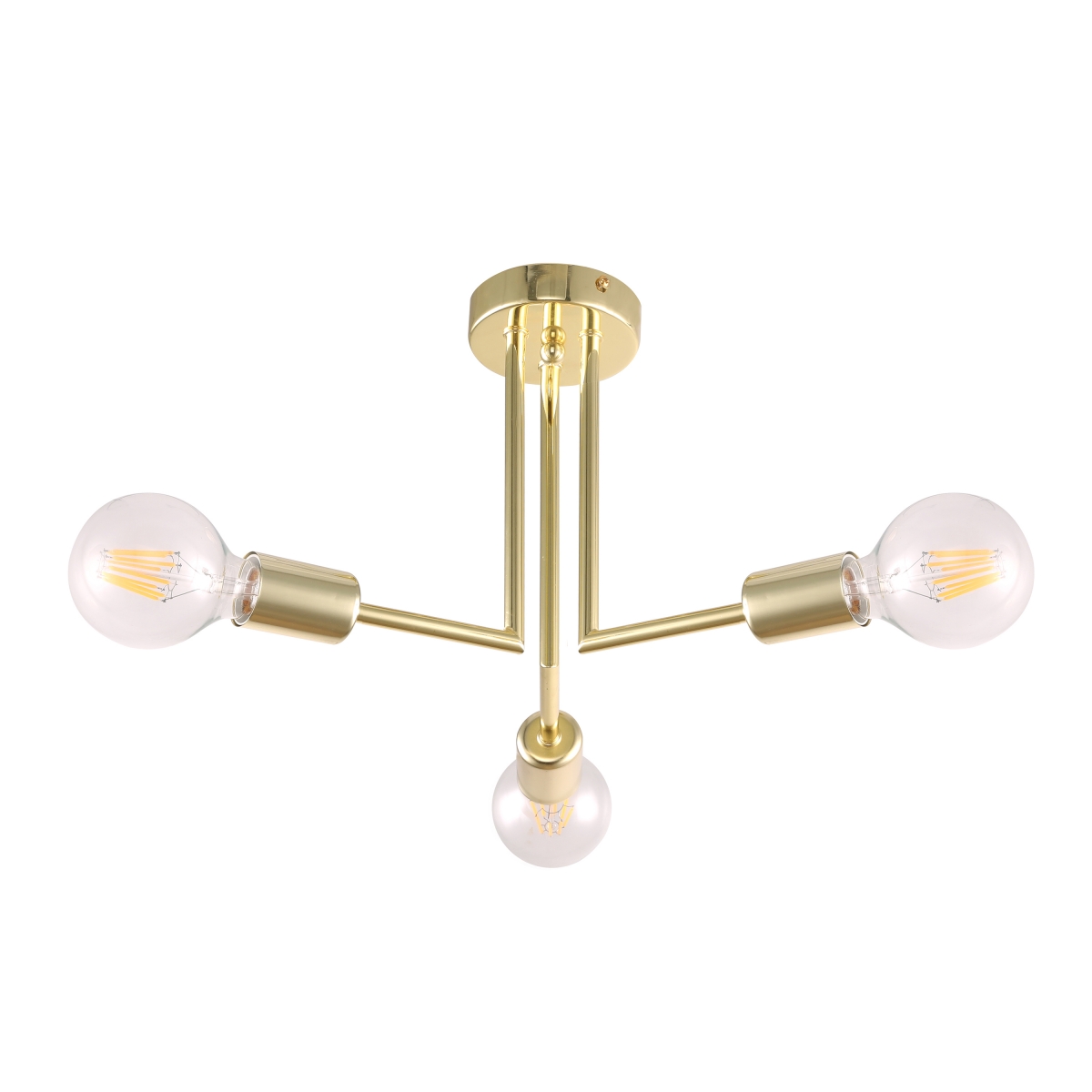 Lampa w stylu industrialnym, loftowym PIPES, złota, 3 ramienna