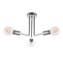 Lampa w stylu industrialnym, loftowym PIPES, chrom 3 ramienna