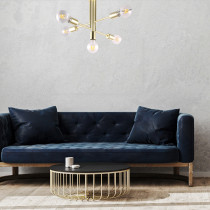 Lampa w stylu industrialnym, loftowym PIPES, złota 5 ramienna Lampa w stylu industrialnym, loftowym PIPES, złota 5 ramienna