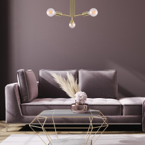Lampa w stylu industrialnym, loftowym PIPES, złota, 3 ramienna Lampa w stylu industrialnym, loftowym PIPES, złota, 3 ramienna