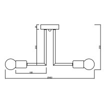 Lampa w stylu industrialnym, loftowym PIPES, złota, 3 ramienna Lampa w stylu industrialnym, loftowym PIPES, złota, 3 ramienna