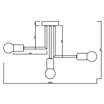 Lampa w stylu industrialnym, loftowym PIPES, złota 5 ramienna Lampa w stylu industrialnym, loftowym PIPES, złota 5 ramienna