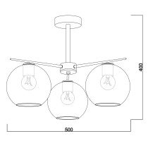 Skandynawskie wzornictwo, lampa wisząca NOVA, 3 punktowa, chrom