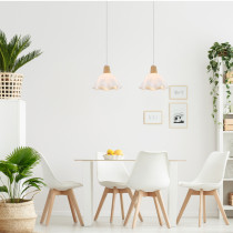 Lampa wisząca Ballerina, falbankowy klosz, styl skandynawski