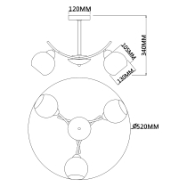 Lampa sufitowa Argos, minimalistyczny design, złota