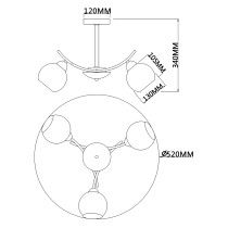 Lampa sufitowa Argos, minimalistyczny design, chrom