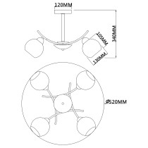 Lampa sufitowa Argos, minimalistyczny design, chrom, 4 źródła światła Lampa sufitowa Argos, minimalistyczny design, chrom, 4 źródła światła