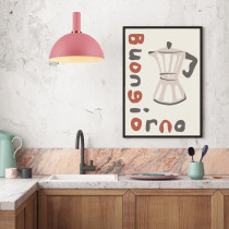 Lampa wisząca Omega, 30 cm średnica, styl skandynawski, różowa