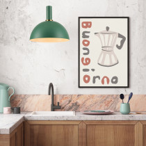 Lampa wisząca Omega, 30 cm średnica, styl skandynawski, zielona