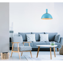 Lampa wisząca Omega, 30 cm średnica, styl skandynawski, niebieska