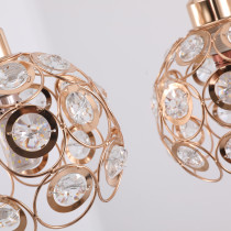 Lampa zwis Florence Glam francuskie złoto z kryształami 2-punktowa 17340-2L FGL